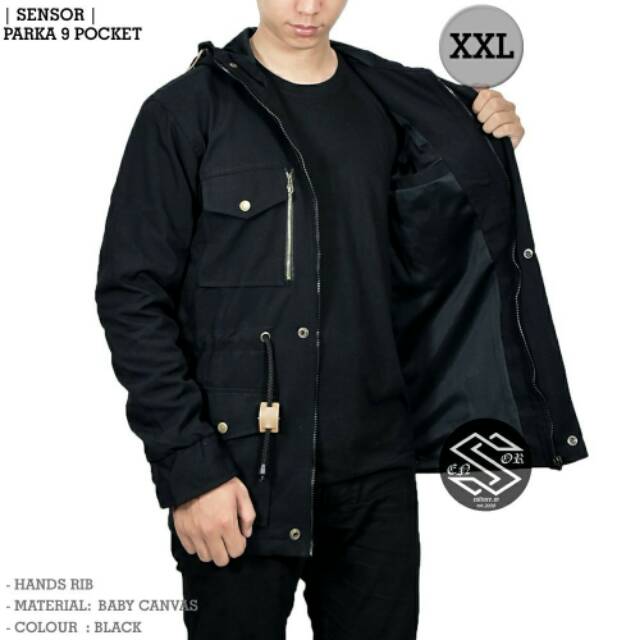 Jaket Parka Hoodie Pria Pocket Zipper Big Size XXL / Jaket Parka Pocket Jumbo XXL /Jaket Windbreaker