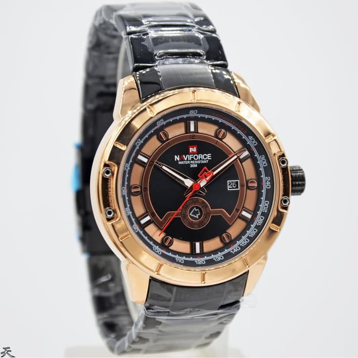 JAM TANGAN PRIA NAVIFORCE 9166M RANTAI TANGGAL HARI ORIGINAL WATER RESIS