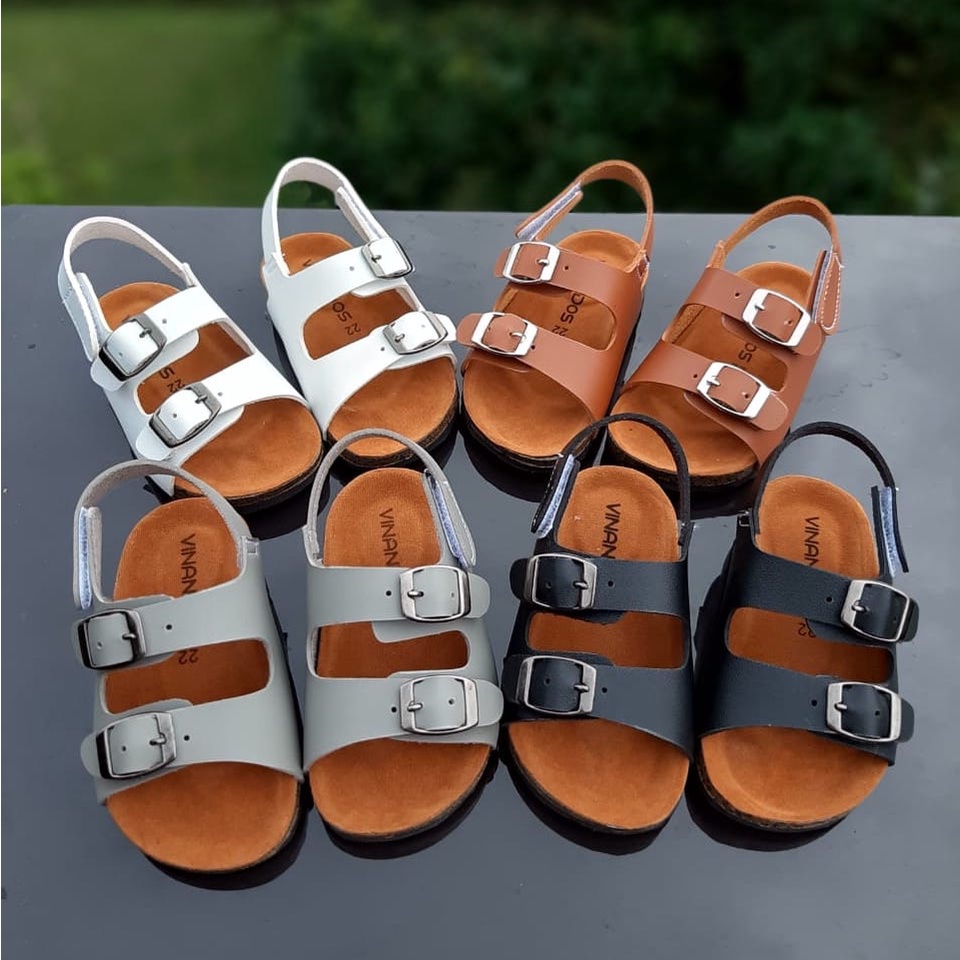 VINANDOZ SP01 Sandal Puyuh Anak Unisex Cewek/Cowok Umur 1 2 3 tahun - Bahan Kulit Sintesis - Anti Slip - Kualitas Import