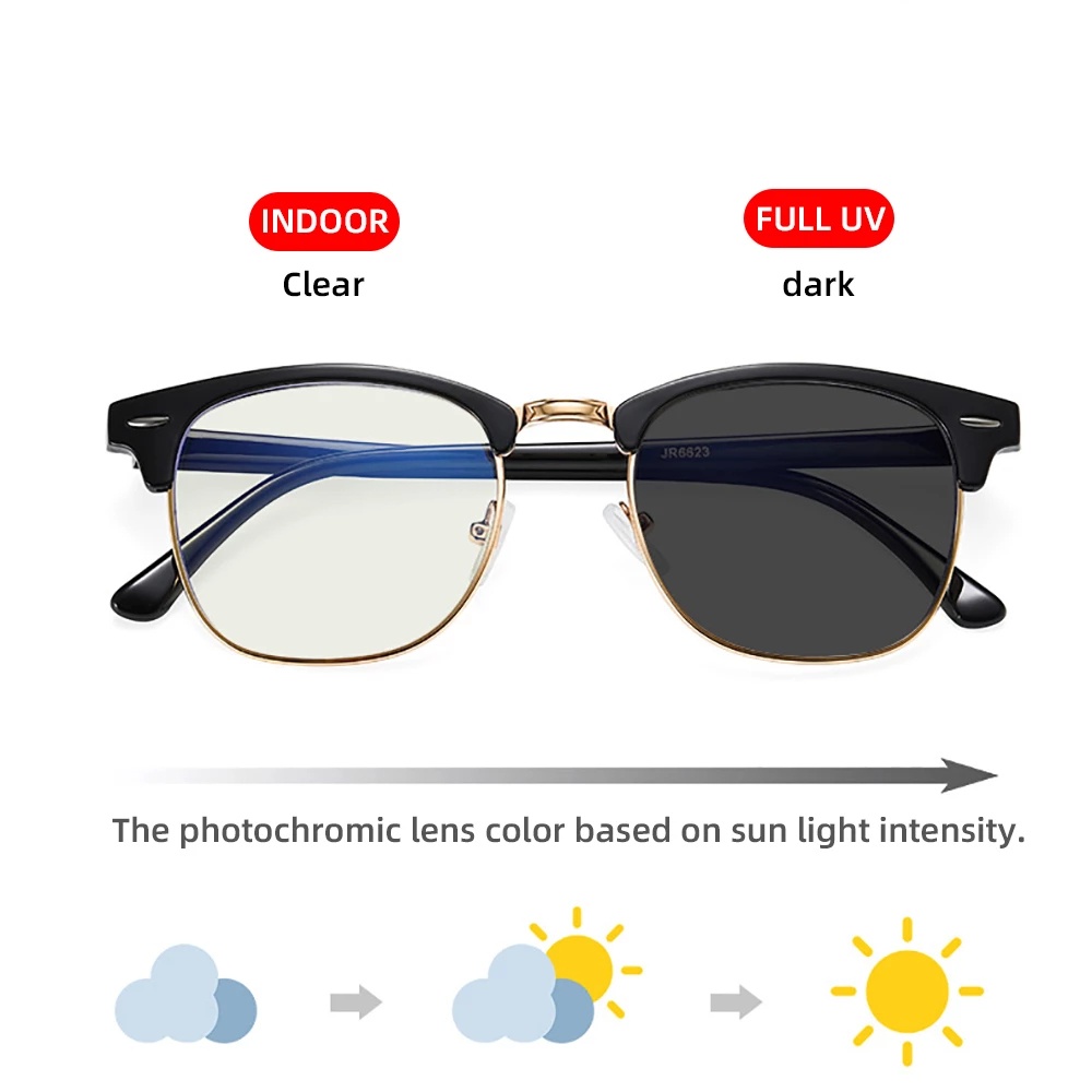 Anti-blue Light Classic Metal Half-frame Flat Glasses For Men and Women