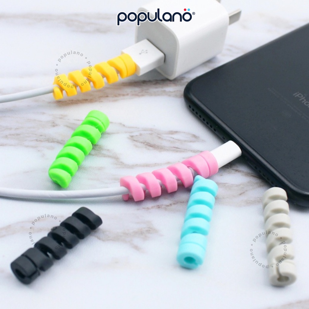 Cable Protector Spiral / Pelindung Kabel Charger / Penutup ujung Kabel / Lightning Saver iPhone Mac