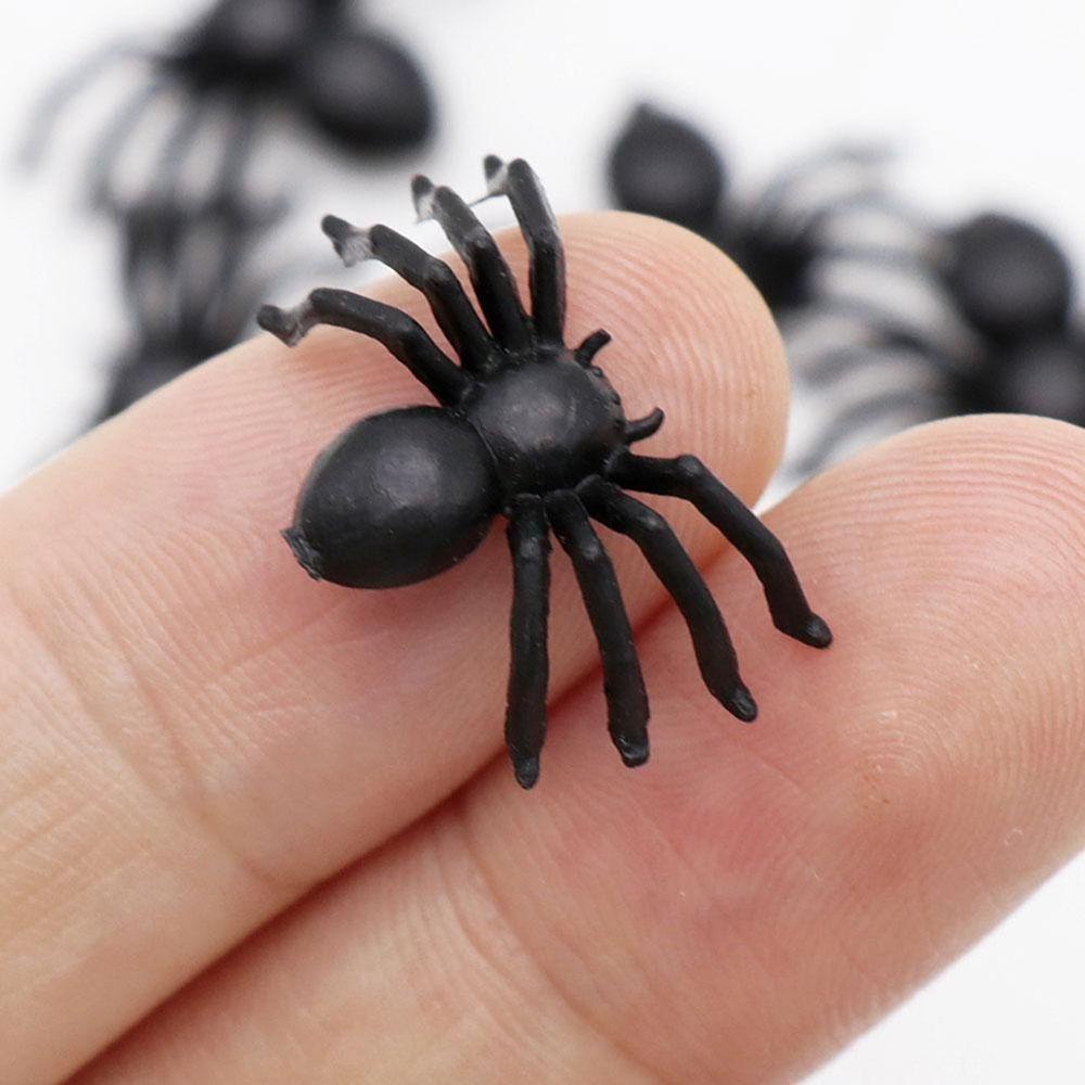 QUINTON Spider Palsu Mini 100PCS/lot Luminous Dekorasi Plastik Ulang Tahun Halloween Prank Props