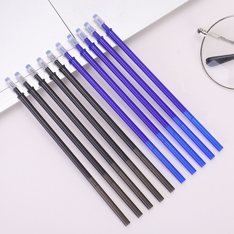 20pcs / Set Pulpen Gel Tinta Hitam Biru Bisa Dihapus Untuk Stationery Sekolah / Kantor