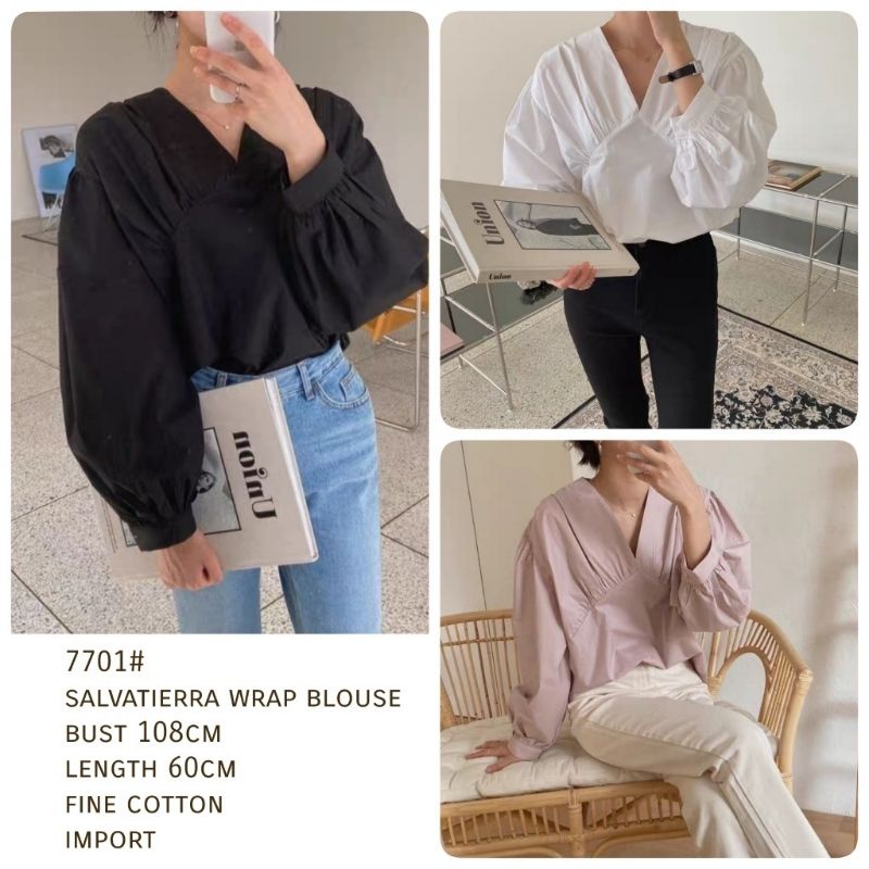 MDLV ~ 7701 SALVATIERRA WRAB BLOUSE ATASAN BIG SIZE BLOUSE BIG SIZE FASHION KOREA FASHION IMPORT