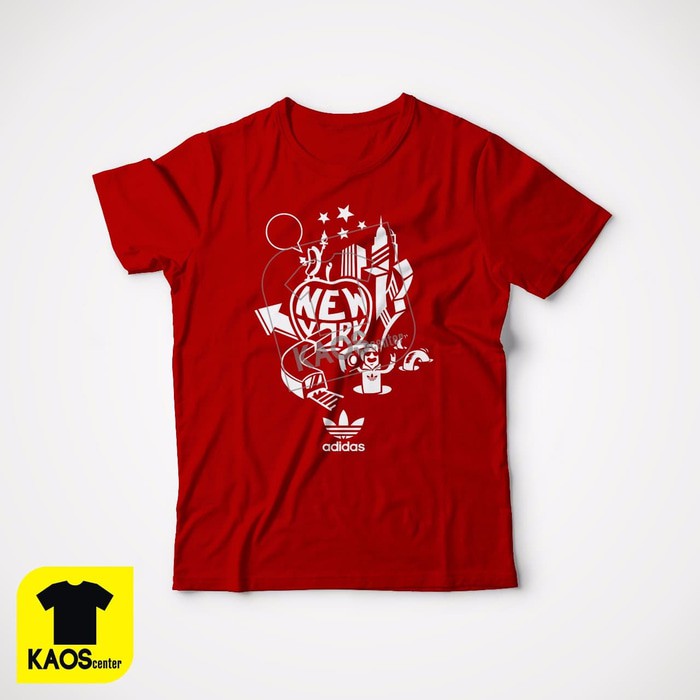 Kaos Tshirt Baju Combed 30S Distro Adidas Originals New York NYC Murah