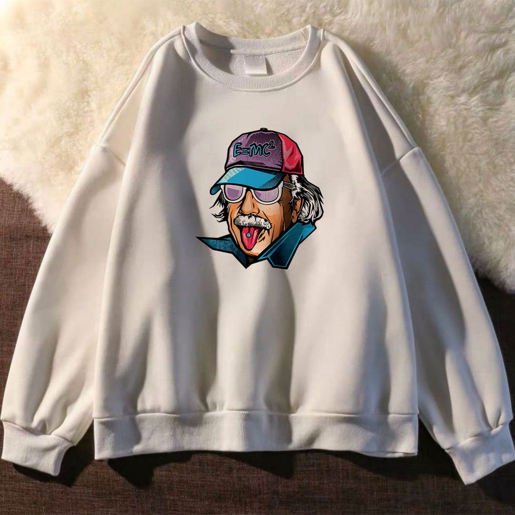 CREWNECK EINSTEIN COLORFULL SIZE M - XXL CREWNECK PRIA / SWEATER PRIA TEBAL