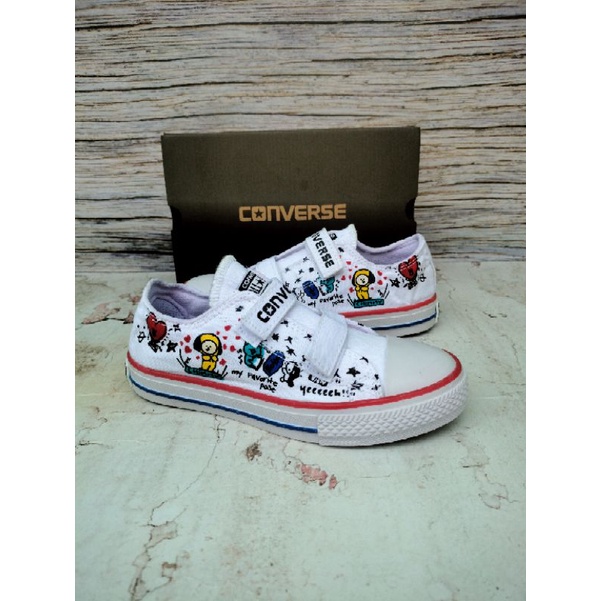 SEPATU CONVERSE KIDS BT21 PUTIH PREMIUM HIGH QUALITY CONVERSE ANAK