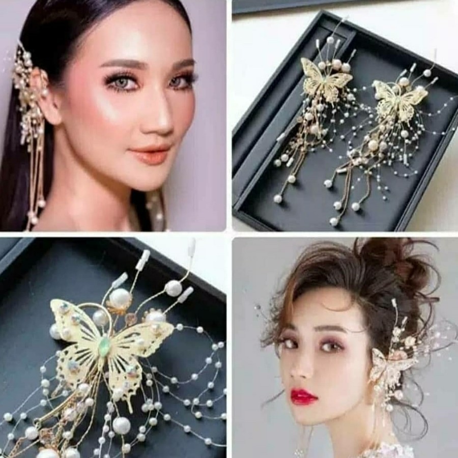 geraldyn  Earcuff earpiece gold aksesoris telinga emas mua bridal hairdo wedding pengantin