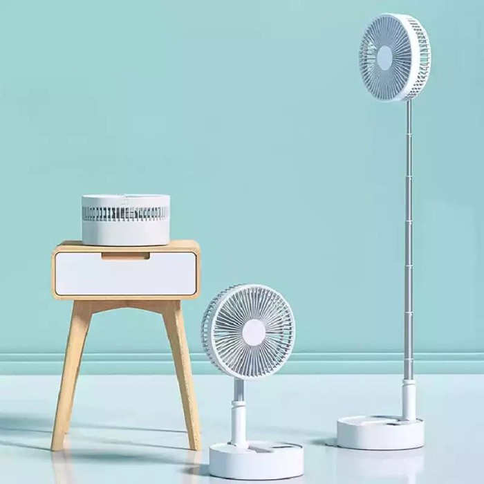 Kipas Angin Lipat Portable Folding Fan Remote Traveling Recharge