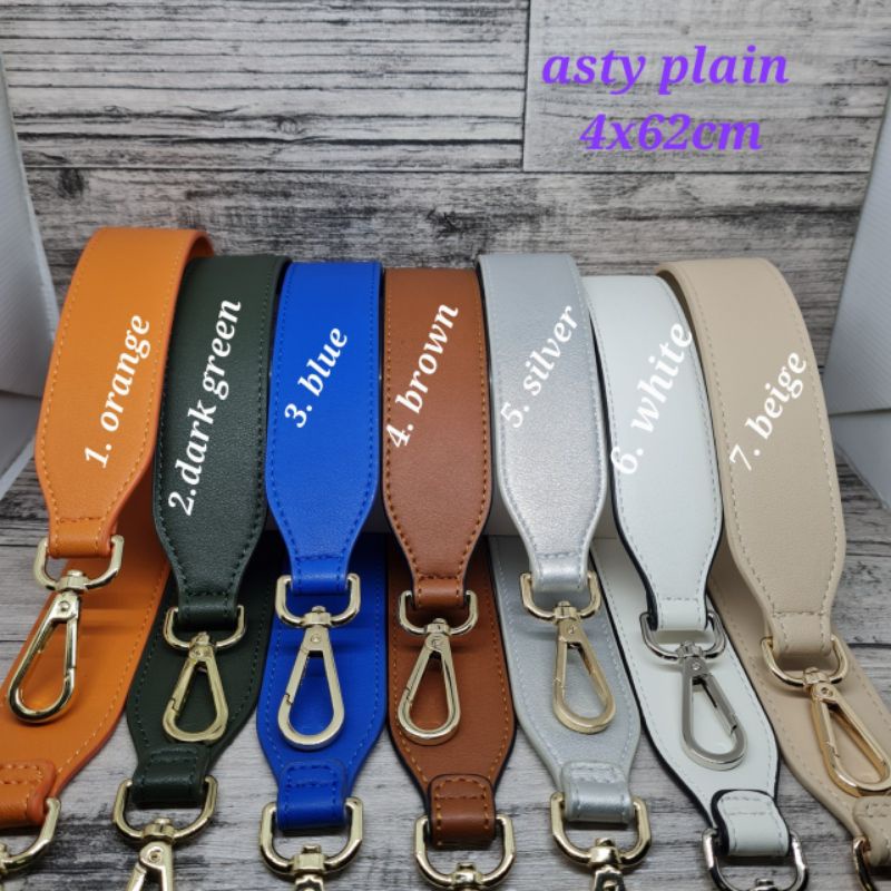 Short Plain PU Leather Bag Strap 62cm