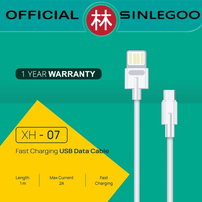 Sinlegoo XH-07 Double Zinc Alloy Data Cable Micro USB Fast Charging