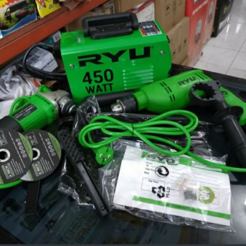 Paket Mesin Las + Gerinda + Bor 13mm