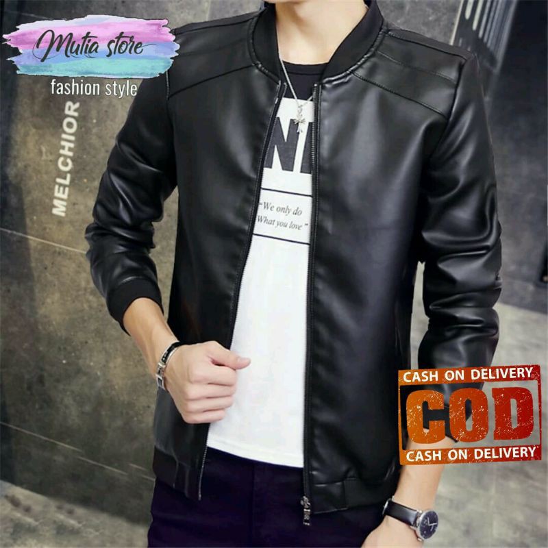 (New Trend) Jaket Kulit Pria Original Elegant Brownie ARL 033 Silverstone RFLA Ariel Noah