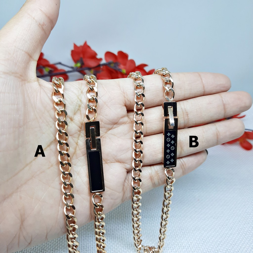 Gelang Layer Titanium Model Korea Simple  Rosegold - BB523