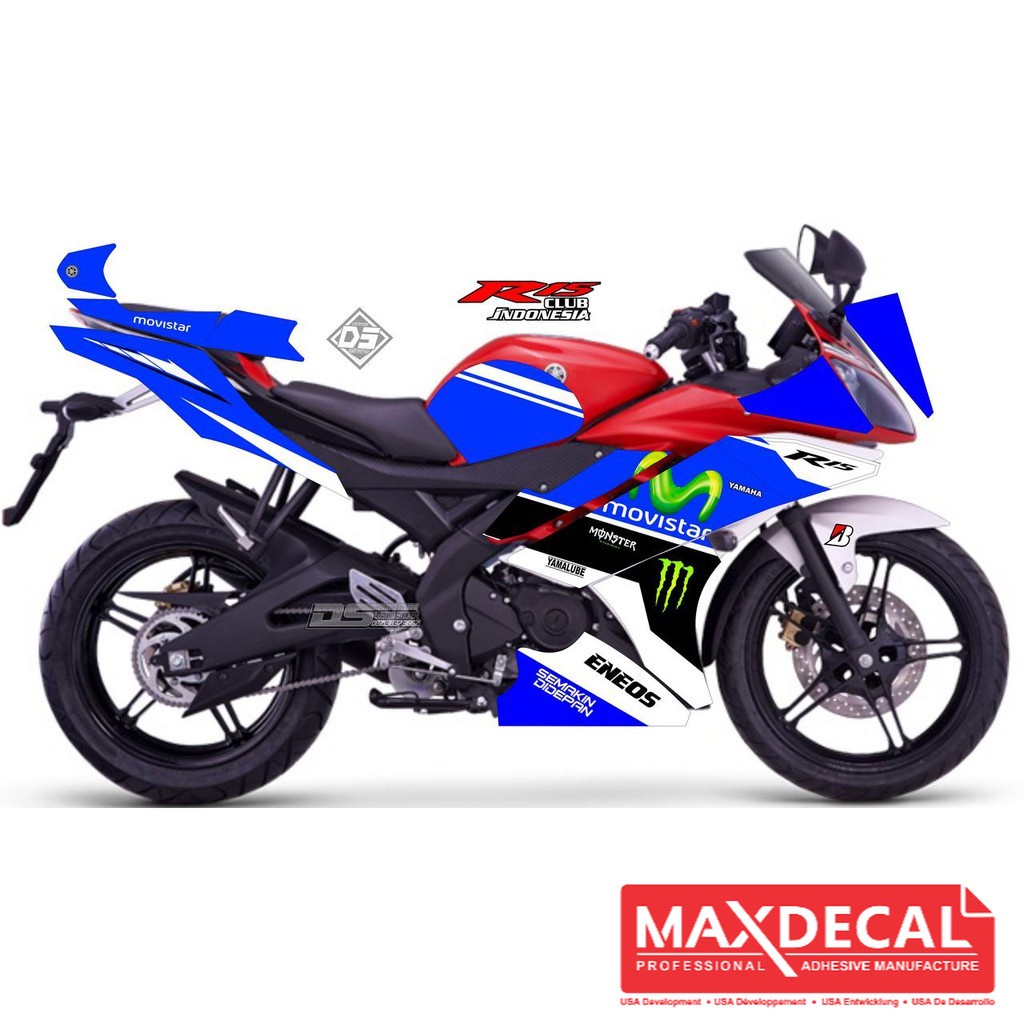 Decal Yamaha R15 Biru Movistar