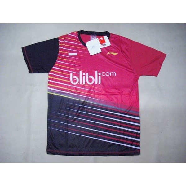 Baju Badminton Baju BADMINTON / BULUTANGKIS Li-Ning L.17 Red Black Murah