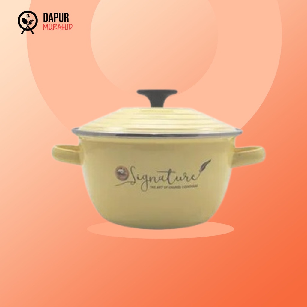 DM - Panci Enamel Maspion 22 cm Signature Pan - Yellow / Kuning