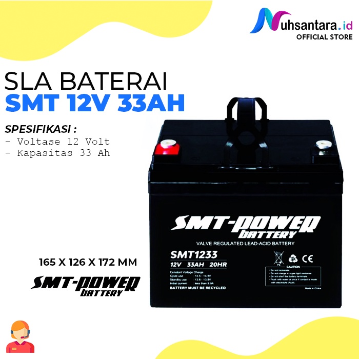 Baterai Aki Kering 12V 33Ah Samoto - Baterai Sepeda Listrik UPS 12Volt 33Ah Battery