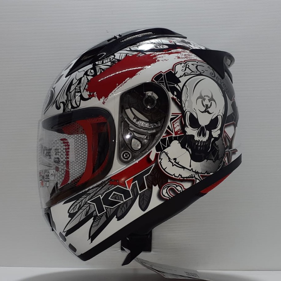 HELM FULL FACE KYT RC7 RC 7 RC SEVEN MOTIF #13 WHITE RED