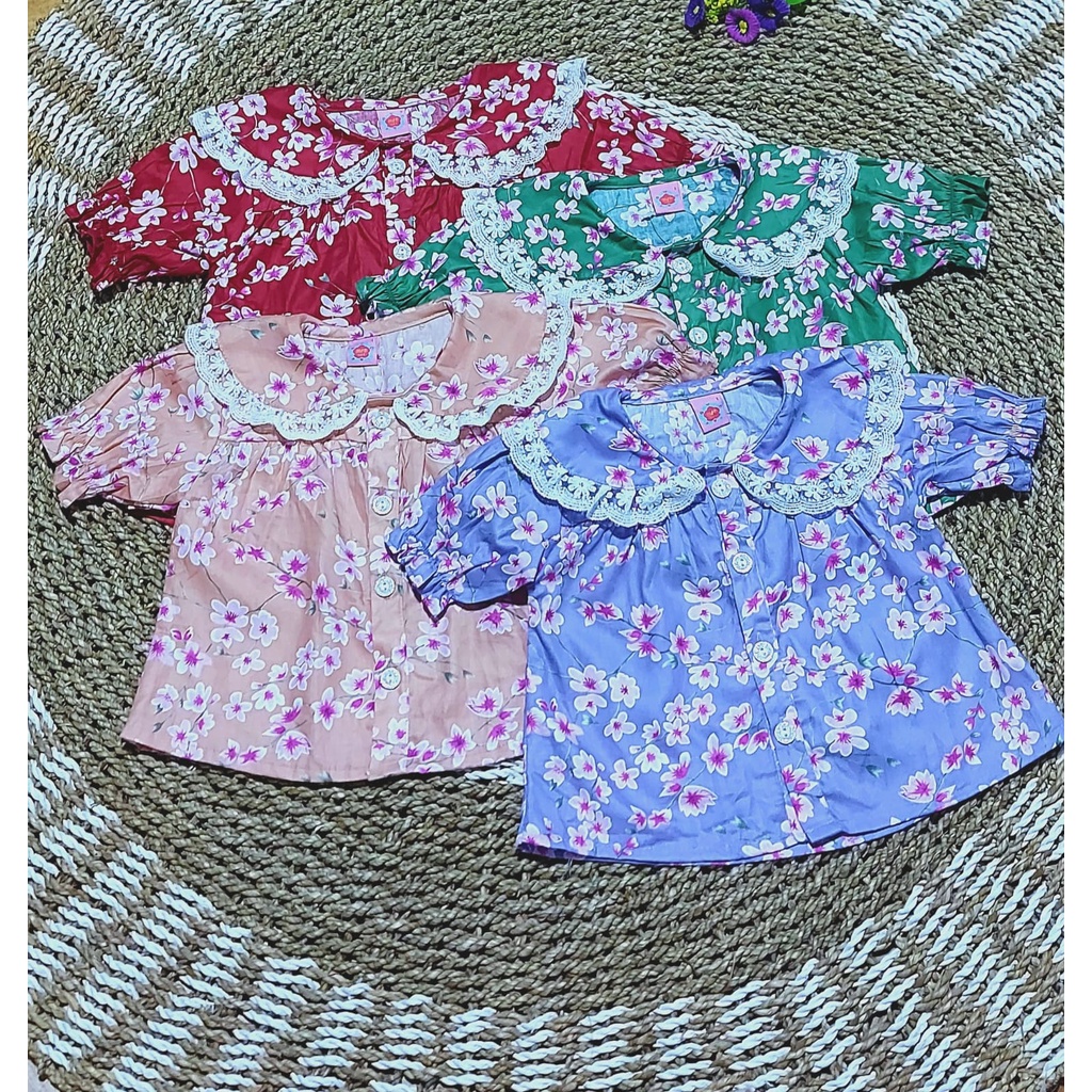 BLOUSE ANAK PEREMPUAN PREMIUM UMUR 1 - 9 TAHUN / BLUS ANAK PEREMPUAN RENDA TERBARU / KEMEJA ANAK PER