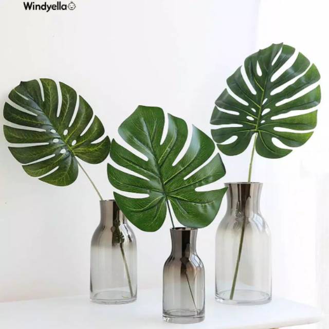  Daun  monstera  artificial palsu menyerupai asli  daun  