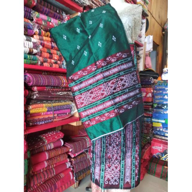 Songket Semi sutra hongkong gorga hijau