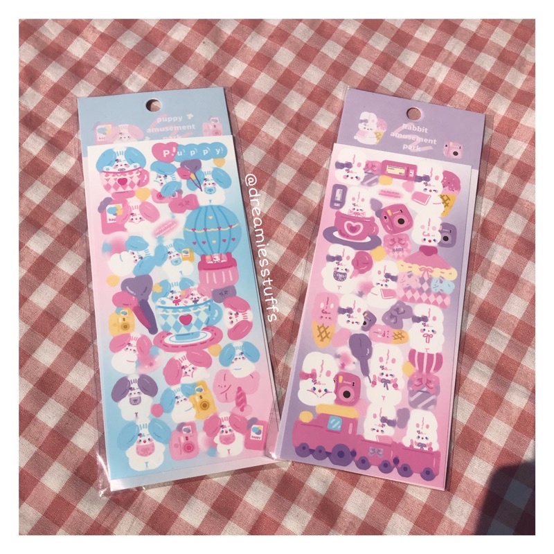 

(Dream) Cuteness puppy and rabbit camera hologram deco sticker