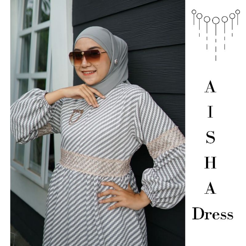 Gamis remaja terbaru 2022 Aisha dress wanita kekinian Baju wanita lebaran murah
