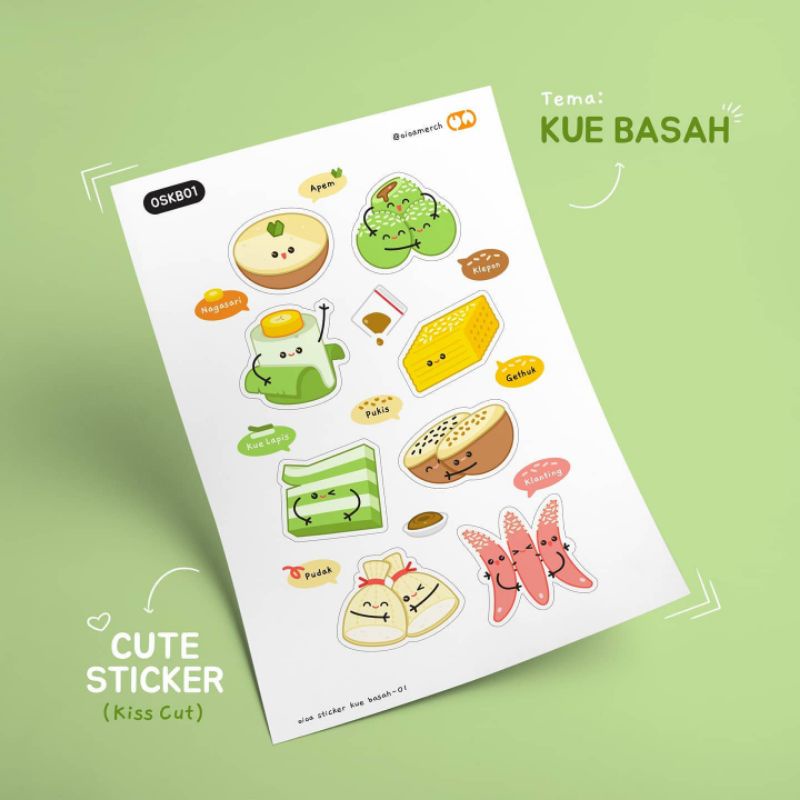 

Stiker Lucu Makanan Kue Basah Jajanan Populer Bakaran Gorengan | Kiss Cut | A5 | Scrapbook Diary by @oioamerch