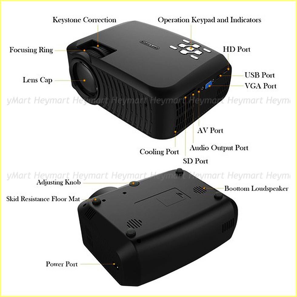 LJP Mini Projector LED-220 Infokus 2000 Lumens - Proyektor Infocus Nobar Bola VS C6 UC46