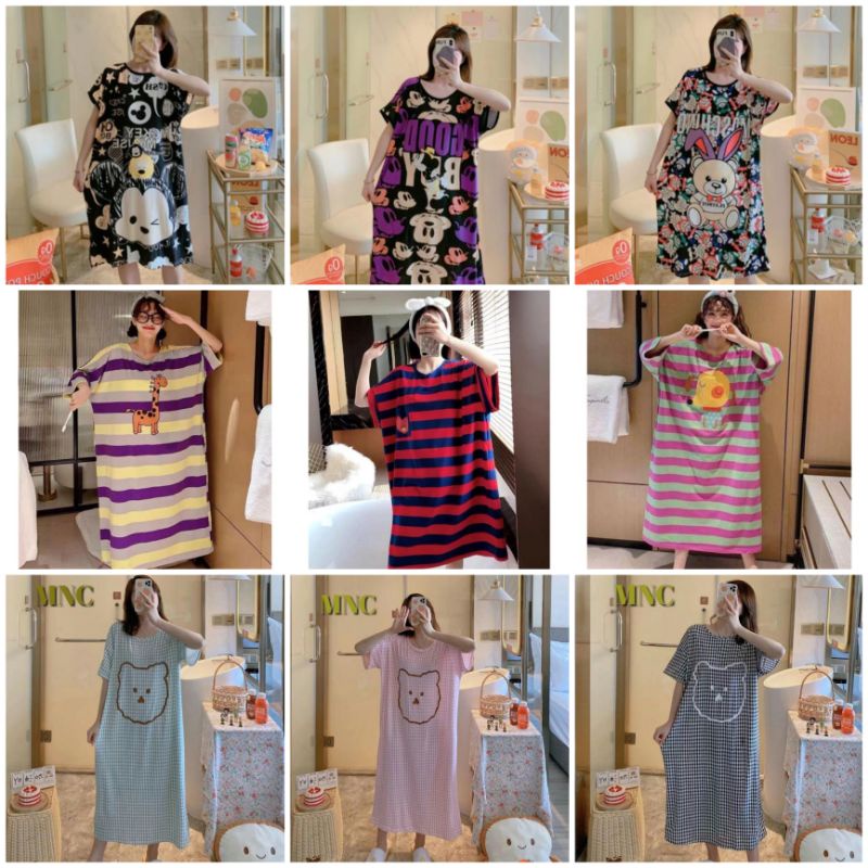 Daster Jumbo Import Piyama Wanita Baju Tidur Wanita Import Murah C08-A18