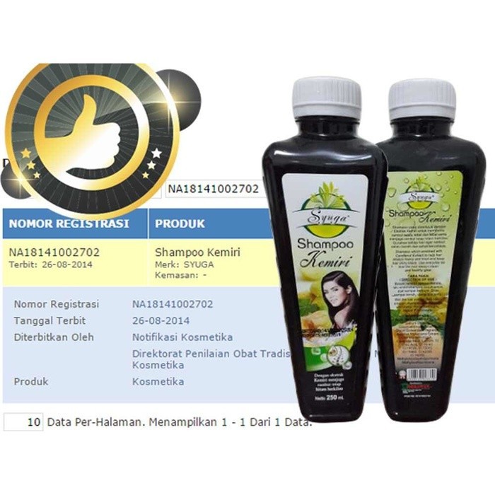 SYUGA SHAMPOO KEMIRI BPOM / SYUGA SHAMPO KEMIRI / BMKS