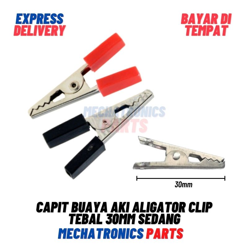 [DEV-9386] CAPIT BUAYA AKI ALIGATOR CLIP TEBAL PEGANGAN KOTAK MERAH HITAM SEDANG 30MM