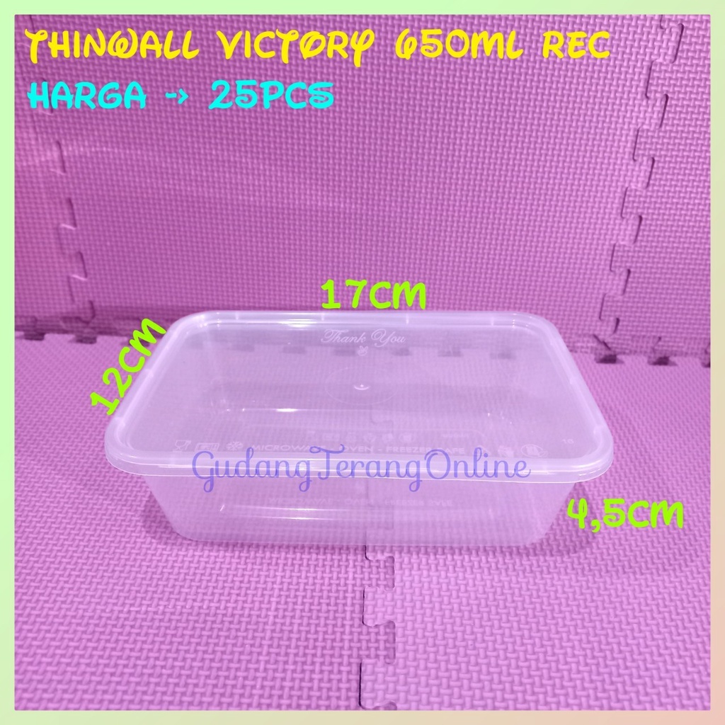 Thinwall food container 650ml victory/ Kotak Makan Bening / Mangkok plastik / Mangkok