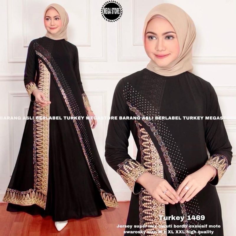 gamis hitam payet // gamis mewah//gamis kondangan