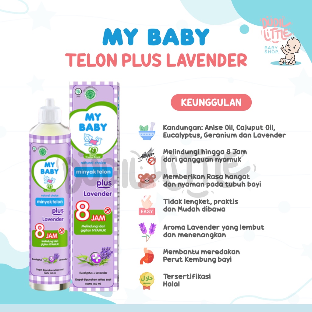 My Baby Minyak Telon Plus Eucalyptus dan Lavender 60 ml - 90 ml - 150 ml Anti Nyamuk 100% ORI