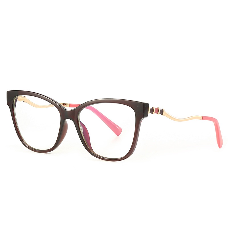 (YUZHU) COD Western Retro Cat Eye Frame Kacamata Untuk Wanita Kacamata Anti Radiasi Wanita