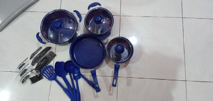 Teflon Panci Set Warna Cookware Set Frypan Saucepan Milkpot Free Spatula 6pcs Ibu-ibu Wajib Punya!!
