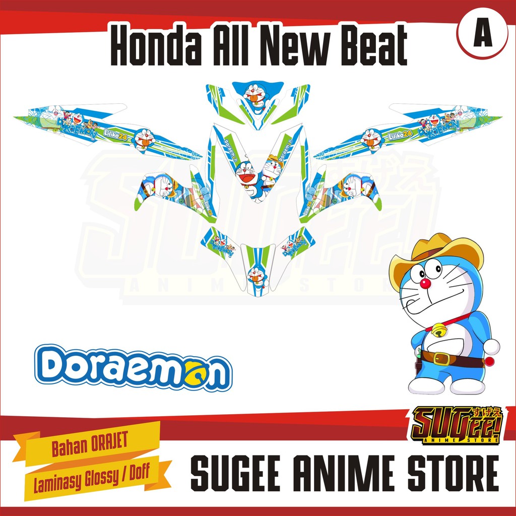 Sticker Anime Decal Motor Honda Beat Doraemon