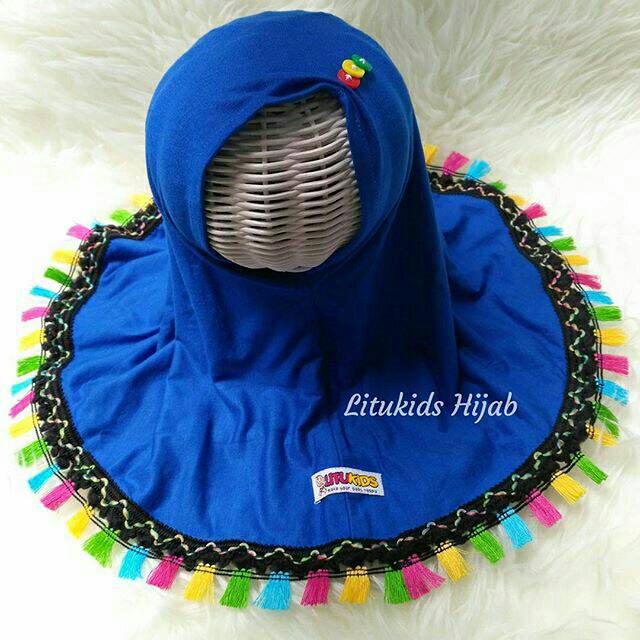 Jilbab Bayi Arrayan Biru Elektrik