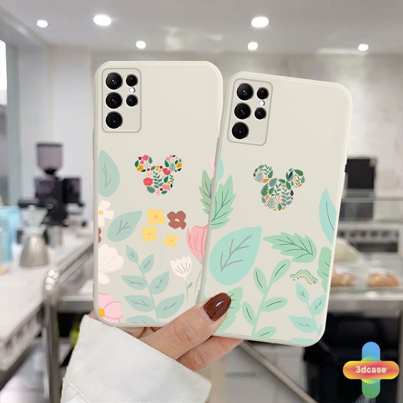 Casing OPPO A54 A15 A5S A3S A16 A95 A7 A5 A9 A31 A53 2020 A12 A1K A55 A36 A76 A96 Reno 5 4 5F 4F A74 A15S A52 A11K A92 A35 A11 A93 A32 A72 A94 A53S F17 PRO A16S A12S A12E A33 Y20 Y12 5 5i C3 C25 C12 A12 Cute Mickey Minnie Mouse Flower Anti-fall Case