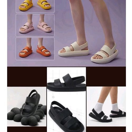 Sandal Fuji Viral  Sendal Wedges Cewek Lalisa Import Ringan Sandal Korean style Miniso