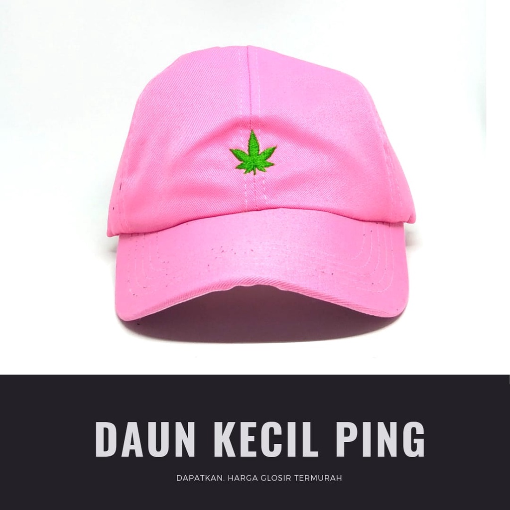 Termurah Topi baseball / garis tiga / challange / reclusive / kaktus / smile / pesawat kertas / yours / brotosaurus dino / daun kecil rasta / pohon kelapa  ring premium dan pertamax pria wanita kpop korea-Daun KCL ping