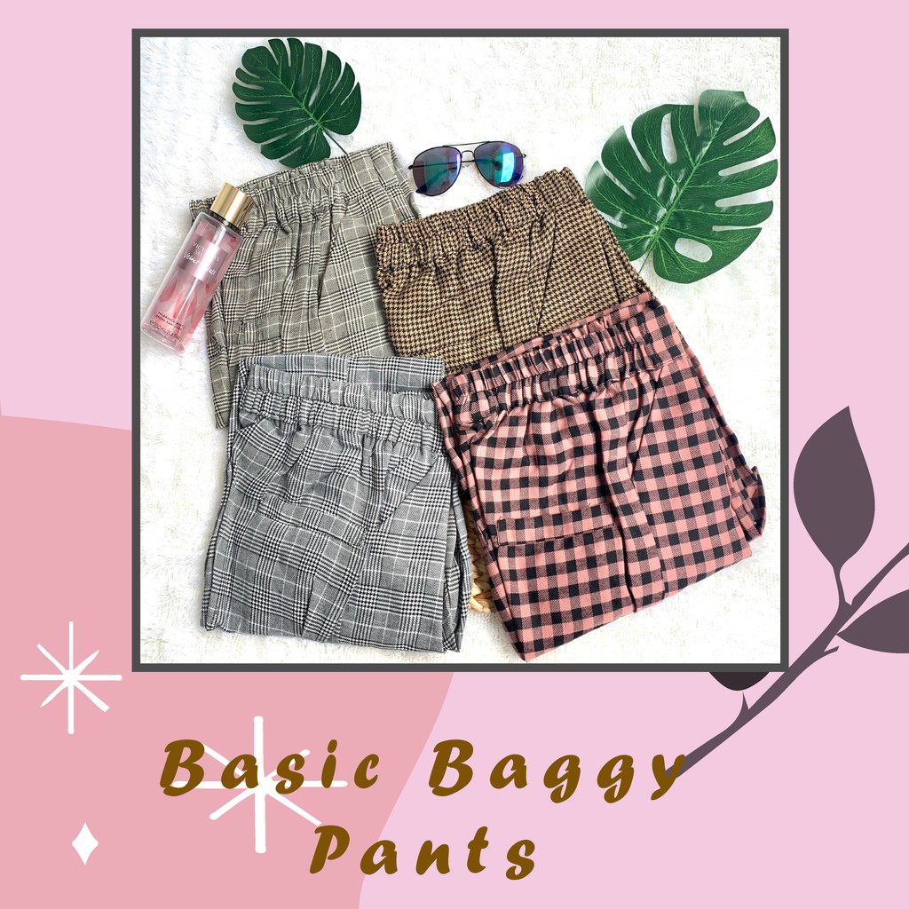 (FREE GIFT) BASIC BAGGY PANTS WANITA / CELANA WANITA KOTAK KOTAK ZARA / BAGGY PANTS MURAH