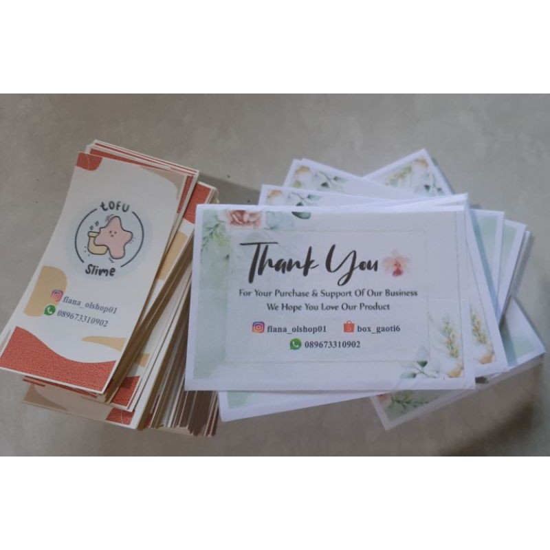 

Custom Thanks Card Art Papper/Art Carton