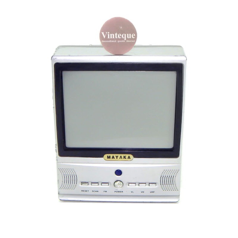 Televisi Kecil Vintage Antik Mini Portable TV Radio MAYAKA Flat 7.5 Inch Hitam Putih