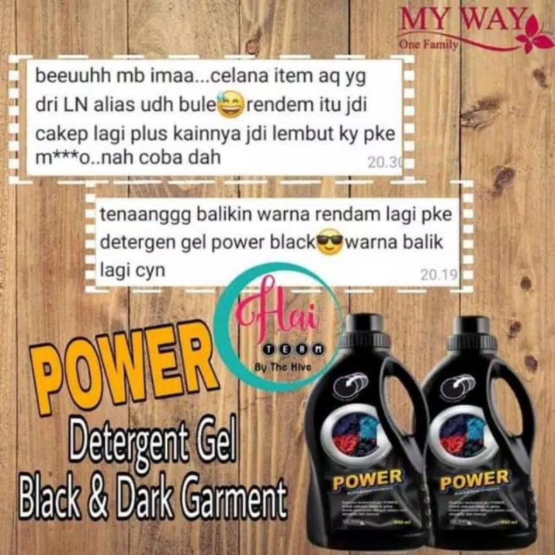 Deterjen my way power black dan dark garment deterjen jeans dan pakaian berwarna gelap, cuci pakaian menghilangkan noda dan merawat warna pakaian