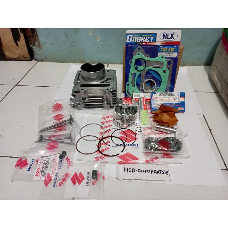 BLOK SEHER KOMPLIT PLUS RANTE KETENG+THREENBOND+TOPSET PAYUNG KLEP SET SIL KLP SET SUZUKI SATRIA FU 