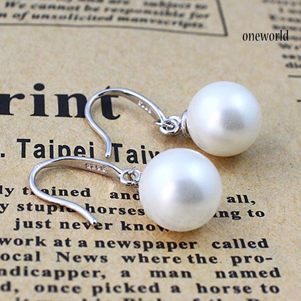 OW@ Dangle Earring Elegant Exquisite Ornament Simple Faux Pearl Eardrop for Daily Life