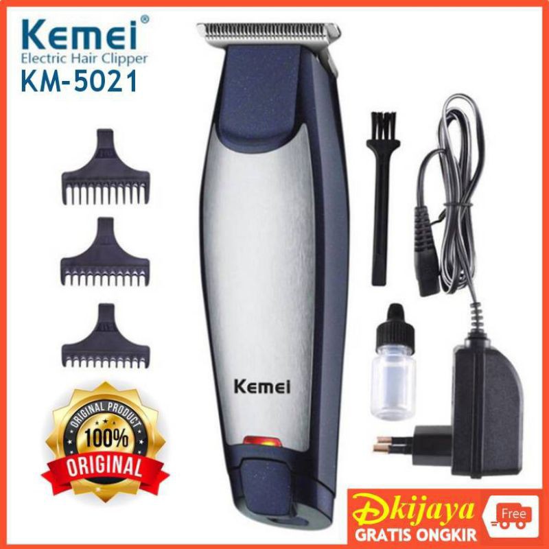 Original KEMEI 5021 ALAT MESIN CUKUR RAMBUT CORDLESS DUAL DC USB CHARGE KM-5021